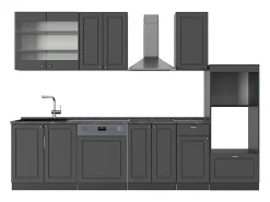 Mueble de cocina antracita-oro landhaus 300x46x81.6 fame-line