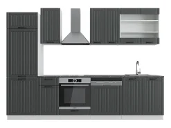 Mueble de cocina antracita casa de campo/blanco 300x46x81.6 fame-line