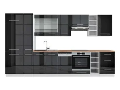 Mueble de cocina antracita brillo intenso/blanco 355x60x81.6 fame-line