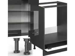 Mueble de cocina antracita alto brillo 355x60x81.6 fame-line