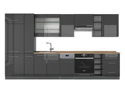 Mueble de cocina antracita alto brillo 355x60x81.6 fame-line