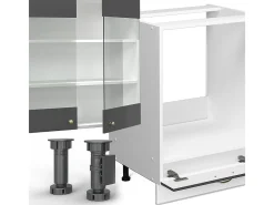 Mueble de cocina antracita-oro/blanco 355x60x81.6 fame-line