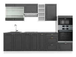 Mueble de cocina antracita-oro/blanco 280x60x81.6 fame-line