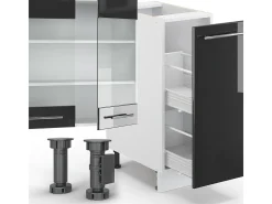Mueble de cocina antracita brillo intenso/blanco 280x46x81.6 fame-line