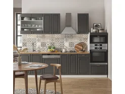 Mueble de cocina antracita-oro/blanco 300x60x81.6 fame-line