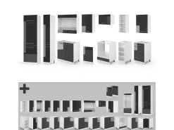 Mueble de cocina antracita brillo intenso/blanco 355x60x81.6 fame-line