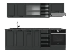 Mueble de cocina antracita casa de campo/antracita 240x60x81.6 r-line
