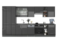 Mueble de cocina antracita alto brillo 355x60x81.6 fame-line
