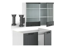 Mueble de cocina antracita casa de campo/blanco 235x60x81.6 fame-line