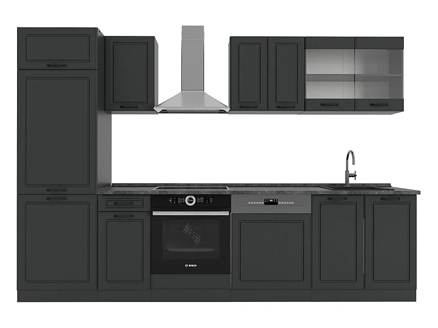 Mueble de cocina antracita casa de campo/antracita 300x60x81.6 r-line