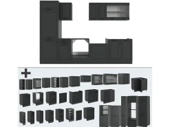 Mueble de cocina antracita casa de campo/antracita 300x60x81.6 r-line