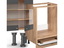 Mueble de cocina antracita casa de campo/roble kraft dorado 300x60x81.6 fame-line
