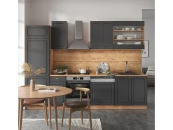 Mueble de cocina antracita casa de campo/roble kraft dorado 300x60x81.6 fame-line