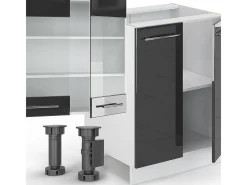 Mueble de cocina antracita alto brillo 300x46x81.6 fame-line