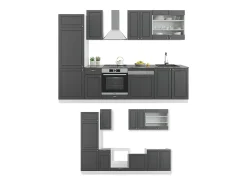 Mueble de cocina antracita-oro/blanco 300x46x81.6 fame-line