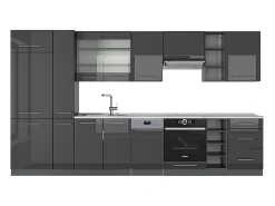 Mueble de cocina antracita alto brillo 355x60x81.6 fame-line