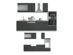 Mueble de cocina antracita casa de campo/blanco 300x46x81.6 fame-line