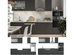 Mueble de cocina antracita casa de campo/blanco 300x46x81.6 fame-line