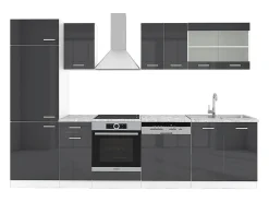 Mueble de cocina antracita brillo intenso/blanco 300x60x81.6 r-line