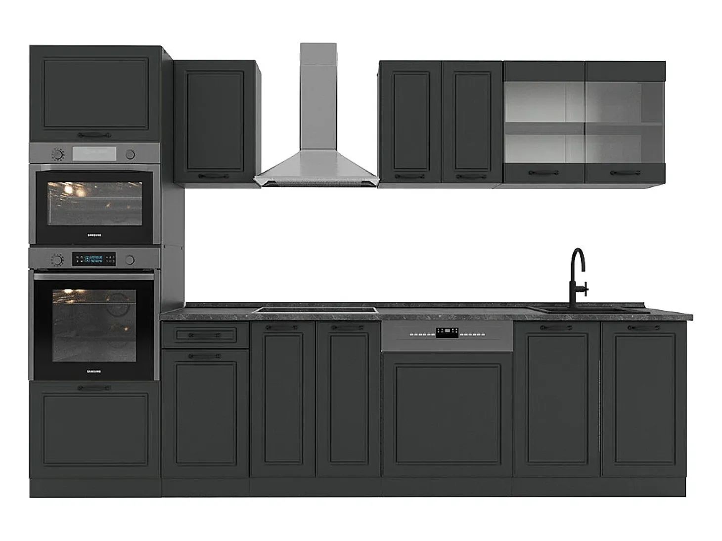 Mueble de cocina antracita casa de campo/antracita 300x60x81.6 r-line