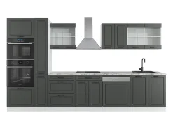 Mueble de cocina antracita casa de campo/blanco 350x46x81.6 r-line