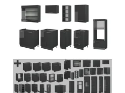 Mueble de cocina antracita alto brillo 280x60x81.6 fame-line