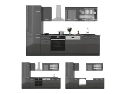 Mueble de cocina antracita brillo intenso/antracita 300x46x81.6 r-line