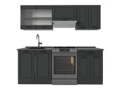 Mueble de cocina antracita casa de campo/antracita 200x60x81.6 r-line