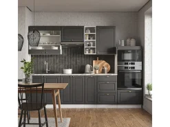 Mueble de cocina antracita casa de campo/blanco 280x46x81.6 fame-line