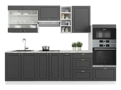 Mueble de cocina antracita casa de campo/blanco 280x46x81.6 fame-line
