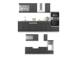 Mueble de cocina antracita-oro/blanco 300x60x81.6 fame-line
