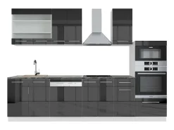 Mueble de cocina antracita brillo intenso/blanco 300x60x81.6 fame-line