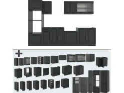 Mueble de cocina antracita casa de campo/antracita 300x46x81.6 r-line