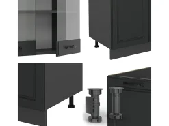 Mueble de cocina antracita casa de campo/antracita 300x46x81.6 r-line