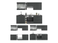 Mueble de cocina antracita casa de campo/blanco 235x60x81.6 fame-line