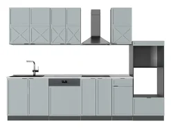 Mueble de cocina azul claro/gris antracita 300x46x81.6 fame-line