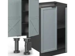 Mueble de cocina azul claro/gris antracita 300x46x81.6 fame-line