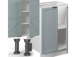 Mueble de cocina azul claro-gris-blanco 300x60x81.6 fame-line