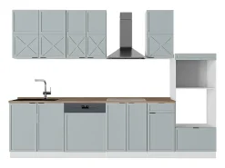 Mueble de cocina azul claro-gris-blanco 300x60x81.6 fame-line