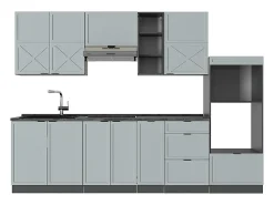 Mueble de cocina azul claro/gris antracita 280x60x81.6 fame-line