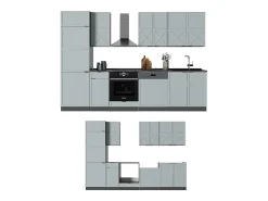 Mueble de cocina azul claro/gris antracita 300x46x81.6 fame-line