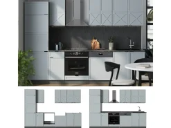 Mueble de cocina azul claro/gris antracita 300x46x81.6 fame-line