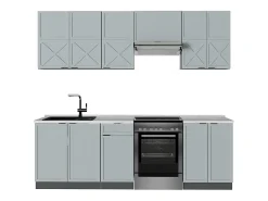 Mueble de cocina azul claro/gris antracita 240x60x81.6 fame-line