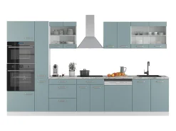 Mueble de cocina azul-gris-blanco 350x46x81.6 r-line