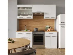 Mueble de cocina blanco alto brillo/blanco 200x60x81.6 fame-line