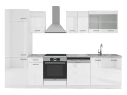 Mueble de cocina blanco alto brillo/blanco 300x60x81.6 r-line