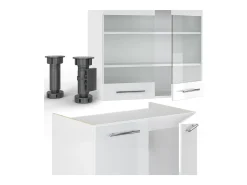 Mueble de cocina blanco alto brillo/blanco 240x46x81.6 fame-line