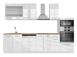 Mueble de cocina blanco alto brillo/blanco 300x46x81.6 fame-line