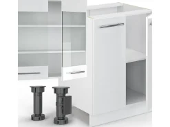 Mueble de cocina blanco alto brillo/blanco 300x46x81.6 fame-line