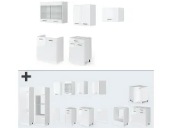 Mueble de cocina blanco alto brillo/blanco 200x46x81.6 r-line